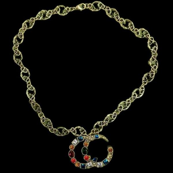 fashion double letter pendant necklaces colored diamond designer necklace for women stainless steel chain holiday gifts, Silver
fashion double letter pendant necklaces colored diamond designer necklace for women stainless steel chain holiday gifts, Silver