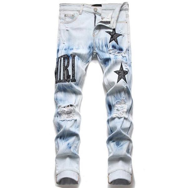 men's jeans european jean hombre letter star men embroidery patchwork ripped for trend brand motorcycle pant mens skinny, Blue
men's jeans european jean hombre letter star men embroidery patchwork ripped for trend brand motorcycle pant mens skinny, Blue
