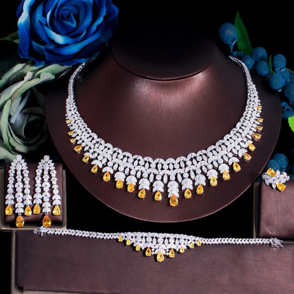 wedding jewelry sets threegraces 4pcs shiny yellow cubic zirconia silver color luxury nigerian dubai bridal party set for women tz718 230313, Slivery;golden
wedding jewelry sets threegraces 4pcs shiny yellow cubic zirconia silver color luxury nigerian dubai bridal party set for women tz718 230313, Slivery;golden