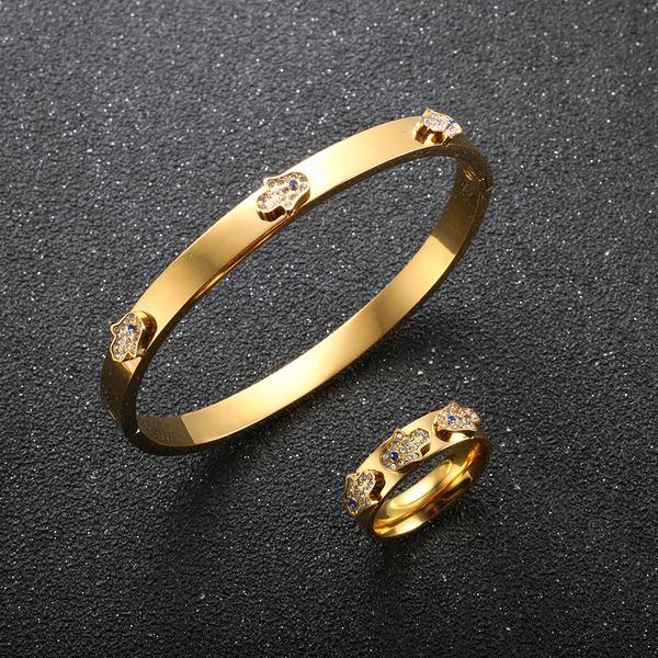 wedding jewelry sets trendy luxury palm zircon jewelry set for women men stainless steel cz crystal bangles couple bracelet party rings gift, Slivery;golden
wedding jewelry sets trendy luxury palm zircon jewelry set for women men stainless steel cz crystal bangles couple bracelet party rings gift, Slivery;golden