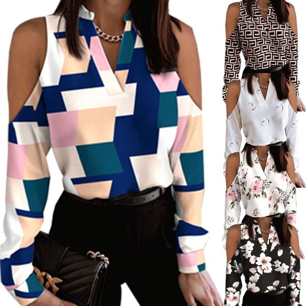 2023 blouse women retail women lapel neck shirt dew shoulder new spring printed long sleeved blouses fashion designer shirts, White
2023 blouse women retail women lapel neck shirt dew shoulder new spring printed long sleeved blouses fashion designer shirts, White