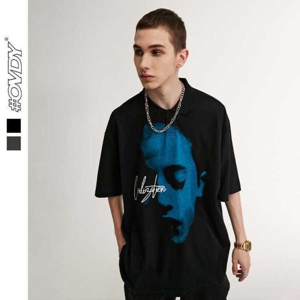 men's t-shirts wxwovdy men's summer new street fashion polo collar short sleeve dark half face printed personalized loose t-shirt, White;black
men's t-shirts wxwovdy men's summer new street fashion polo collar short sleeve dark half face printed personalized loose t-shirt, White;black