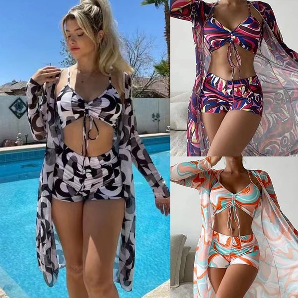 high waist bikini three pieces women long sleeve cover up swimsuit summer push up beach bathing suit swimwear, White;black
high waist bikini three pieces women long sleeve cover up swimsuit summer push up beach bathing suit swimwear, White;black