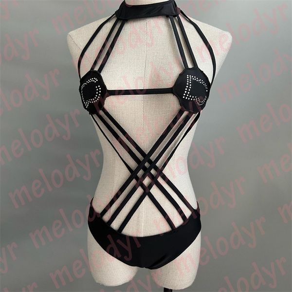 one piece swimwear women three point bikinis diamond letter fashion hollow swimsuit, Black
one piece swimwear women three point bikinis diamond letter fashion hollow swimsuit, Black