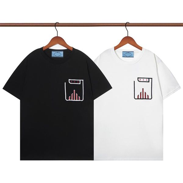 2023 summer new t-shirt men's designer pocket graphic alphabet embroidery high-end luxury men's and women's short sleeve t-sh, White;black
2023 summer new t-shirt men's designer pocket graphic alphabet embroidery high-end luxury men's and women's short sleeve t-sh, White;black