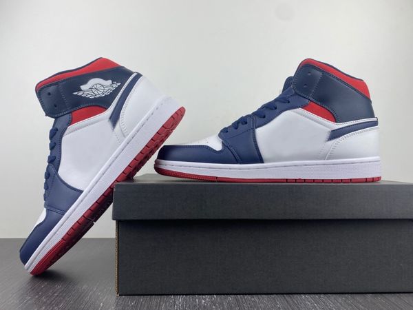 mens 1 mid se basketball shoes 1s usa white blue university red men women sneakers trainers, Red;white
mens 1 mid se basketball shoes 1s usa white blue university red men women sneakers trainers, Red;white
