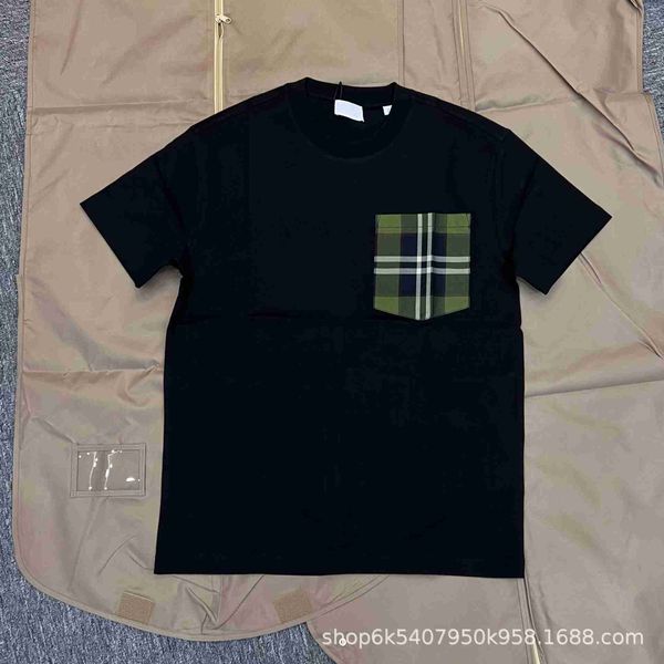 casual b burbry luxury designer high-end classic versatile plaid pocket t-shirt, Black;white
casual b burbry luxury designer high-end classic versatile plaid pocket t-shirt, Black;white