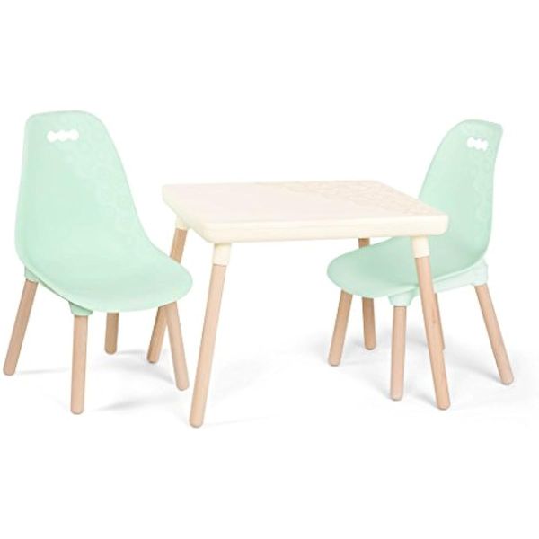 b spaces by battat kids furniture set 1 craft table & 2 kids chairs with natural wooden legs (ivory and mint)
b spaces by battat kids furniture set 1 craft table & 2 kids chairs with natural wooden legs (ivory and mint)