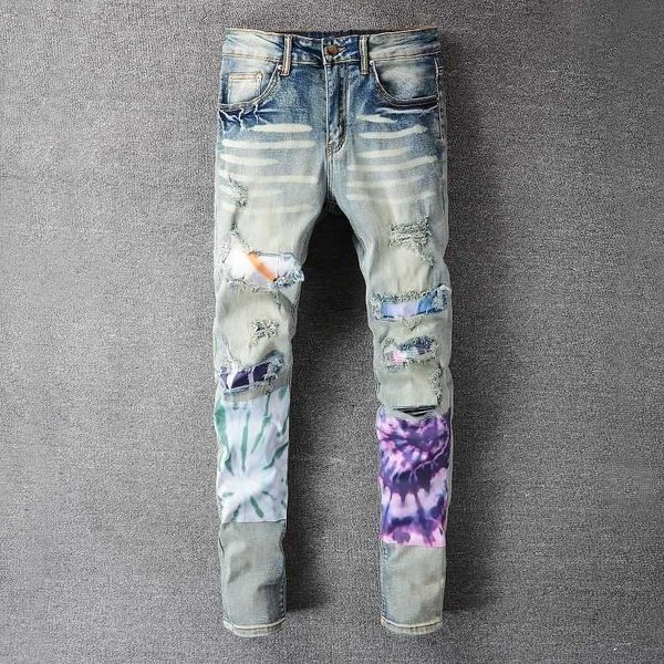 jeans mens am1r1 trousers pants mirri ripped fashion designer brand high street men's wash elastic slim ins leggings hip hop leisure co, Blue
jeans mens am1r1 trousers pants mirri ripped fashion designer brand high street men's wash elastic slim ins leggings hip hop leisure co, Blue