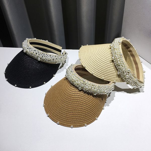 trendy pearl straw hats summer women sun hat sunscreen ess caps casquette wholesale, Blue;gray
trendy pearl straw hats summer women sun hat sunscreen ess caps casquette wholesale, Blue;gray