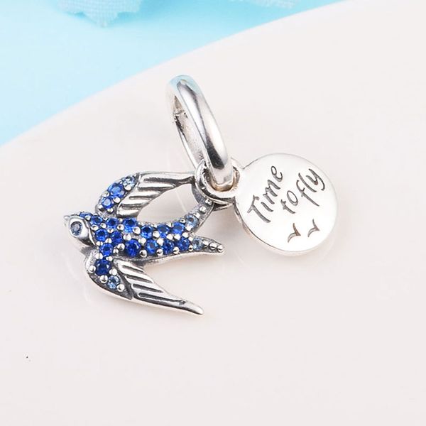 925 sterling silver sparkling swallow & quote double dangle bead fits european jewelry pandora style charm bracelets, Black
925 sterling silver sparkling swallow & quote double dangle bead fits european jewelry pandora style charm bracelets, Black