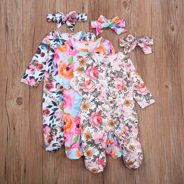 rompers citgeett spring newborn baby girl footed playsuit floral print one-piece jumpsuit headband clothes l230314, Blue
rompers citgeett spring newborn baby girl footed playsuit floral print one-piece jumpsuit headband clothes l230314, Blue