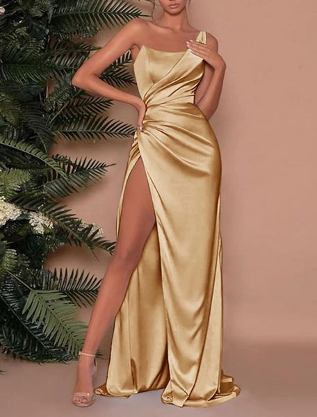 high split evening dresses one shoulder sleeveless ruched slit prom formal gowns robe de soiree 2023 vestidos feast, Black;red
high split evening dresses one shoulder sleeveless ruched slit prom formal gowns robe de soiree 2023 vestidos feast, Black;red