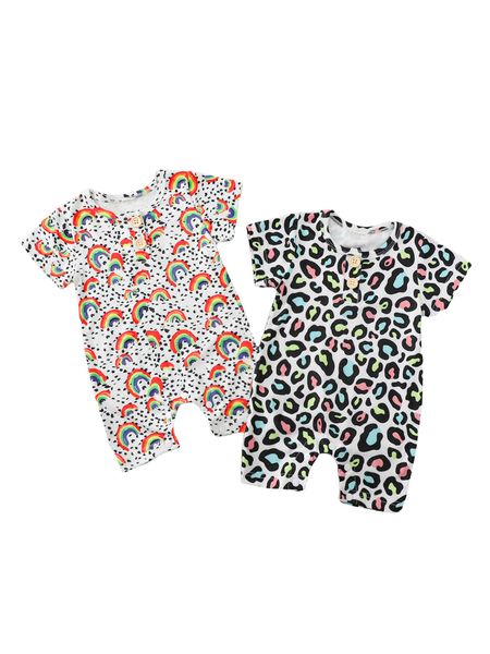 rompers citgeett summer newborn baby girls boys short sleeve romper leopard rainbow print jumpsuit clothes l230314, Blue
rompers citgeett summer newborn baby girls boys short sleeve romper leopard rainbow print jumpsuit clothes l230314, Blue