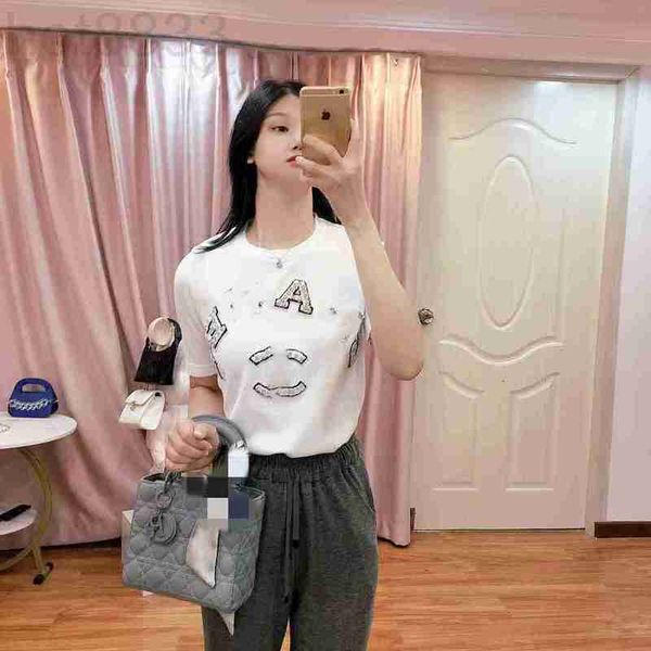 women's t-shirt designer 2023 new summer round neck beaded letter knitted short sleeve korean loose fashion casual women 69vj, White
women's t-shirt designer 2023 new summer round neck beaded letter knitted short sleeve korean loose fashion casual women 69vj, White