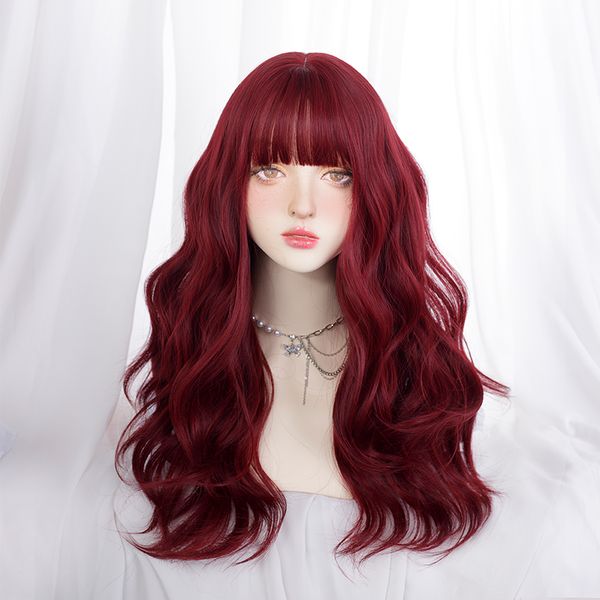 synthetic wig asian fashion lolita daily party activities straight hair heat resistant fiber silk red flat bangs curls, Black
synthetic wig asian fashion lolita daily party activities straight hair heat resistant fiber silk red flat bangs curls, Black