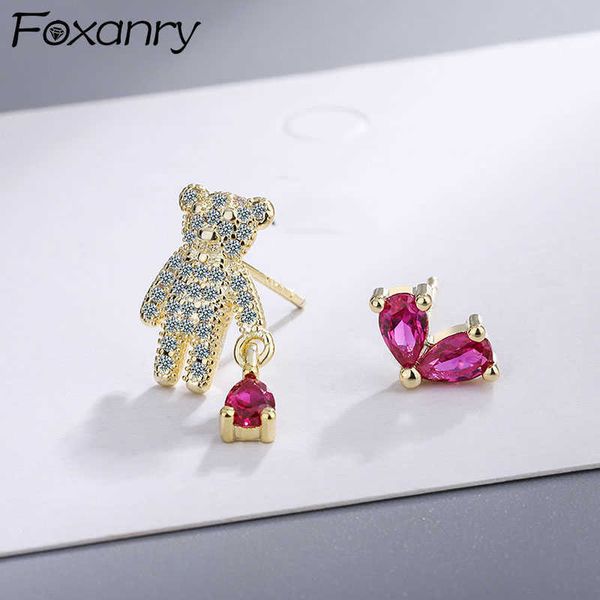 charm anry prevent allergy d earrings for women trendy elegant simple little bear pink zircon bride jewelry l230315, Golden
charm anry prevent allergy d earrings for women trendy elegant simple little bear pink zircon bride jewelry l230315, Golden