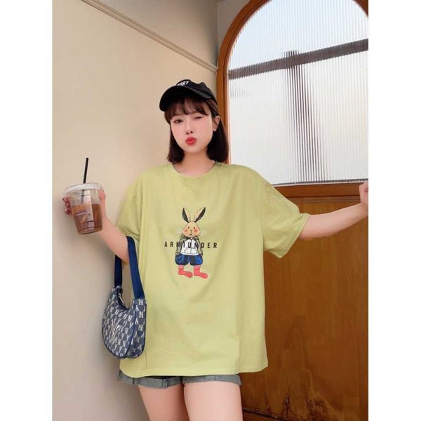 women cotton blouse cartoon rabbit printing short-sleeved t-shirt summer loose round neck 4oav, White
women cotton blouse cartoon rabbit printing short-sleeved t-shirt summer loose round neck 4oav, White