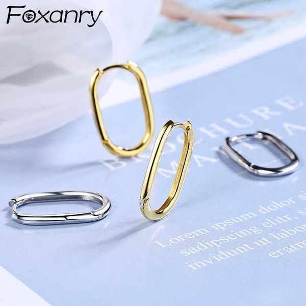 charm anry minimalist silver color d earrings for women new fashion geometric ellipse handmade birthday party jewelry l230315, Golden 
charm anry minimalist silver color d earrings for women new fashion geometric ellipse handmade birthday party jewelry l230315, Golden