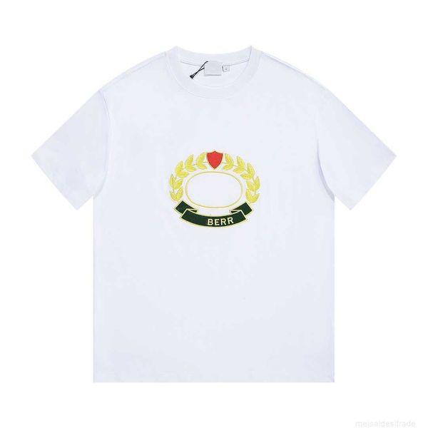 correct version b burbry luxury designer of 23ss bu home oak leaf logo embroidered short sleeve t-shirt high street casual versatile couples, White;black
correct version b burbry luxury designer of 23ss bu home oak leaf logo embroidered short sleeve t-shirt high street casual versatile couples, White;black