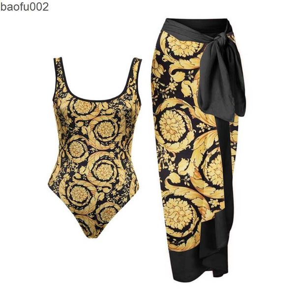 

Casual Dresses Female Retro Swimsuit Gold Backless Swimwear Vintage Holiday Beach Dress Designer Bathing Suit Summer Surf Wear Women Beachwear W0315, Orange