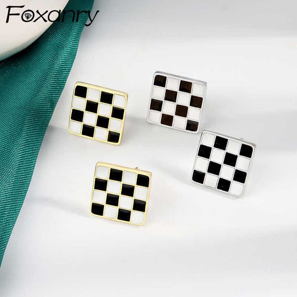 charm anry silver color d earrings for women spring new fashion elegant black white plaid earrings set party jewelry gift l230315, Golden
charm anry silver color d earrings for women spring new fashion elegant black white plaid earrings set party jewelry gift l230315, Golden