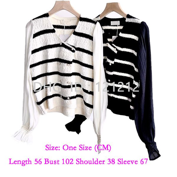 women's knits & tees 53248 lace sleeve double-breasted horizontal strip black and white color matching
women's knits & tees 53248 lace sleeve double-breasted horizontal strip black and white color matching