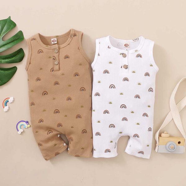 rompers citgeett summer infant baby girls boys jumpsuit rainbow print sleeveless bodysuit knit ribbed clothes l230314, Blue
rompers citgeett summer infant baby girls boys jumpsuit rainbow print sleeveless bodysuit knit ribbed clothes l230314, Blue