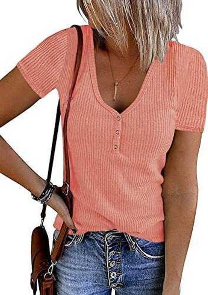 women's knit 2023 short sleeve button v neck ribbed shirts summer solid color casual tee5g05, White
women's knit 2023 short sleeve button v neck ribbed shirts summer solid color casual tee5g05, White