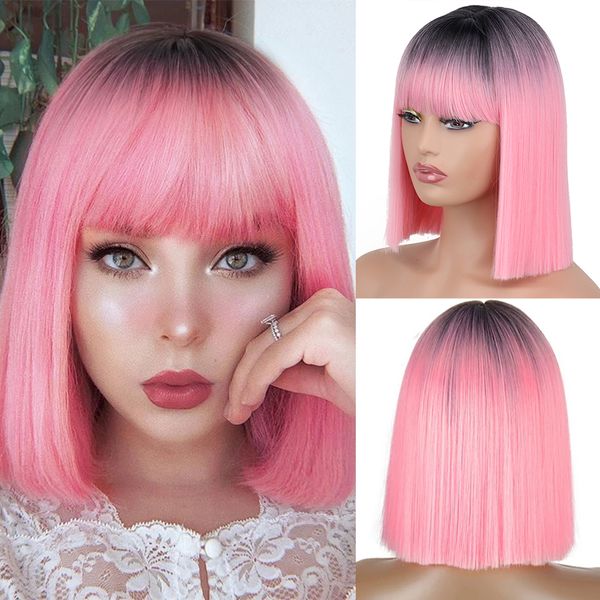 synthetic wigs azqueen bob short straight with bangs for women black pink party daily use shoulder length 230314
synthetic wigs azqueen bob short straight with bangs for women black pink party daily use shoulder length 230314