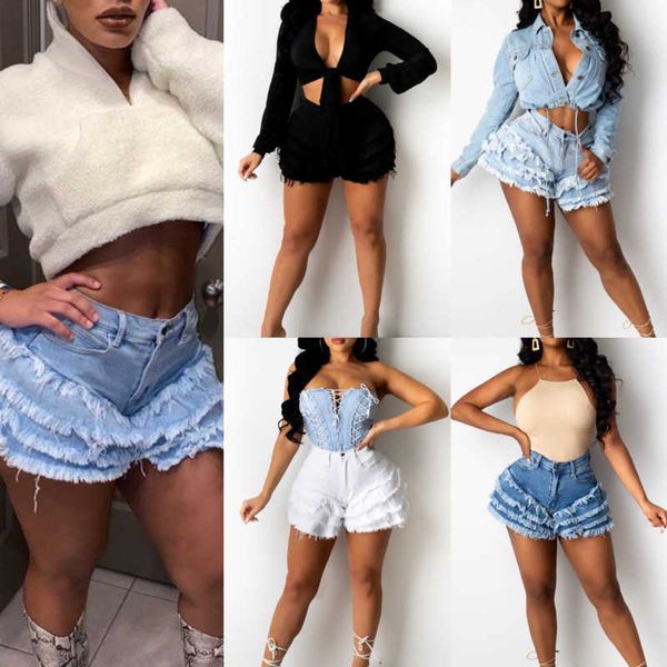retail women shorts jeans summer fashion short pants milled ruffle denim shorts with zipper, White;black 
retail women shorts jeans summer fashion short pants milled ruffle denim shorts with zipper, White;black