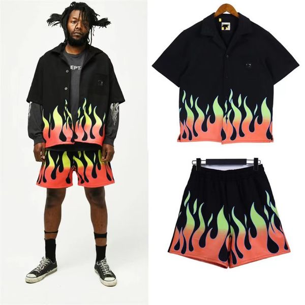 mens t shirt designer new flame print lapel shirt short sleeve shorts summer high street fashion casual suit brand designer 2023, White;black
mens t shirt designer new flame print lapel shirt short sleeve shorts summer high street fashion casual suit brand designer 2023, White;black