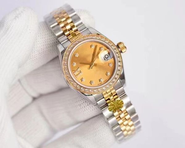 with original box woman watch 28mm lady watches multicolor dial julibee bracelet fashion automatic movement mechanical sapphire ladyes girl, Slivery;brown
with original box woman watch 28mm lady watches multicolor dial julibee bracelet fashion automatic movement mechanical sapphire ladyes girl, Slivery;brown