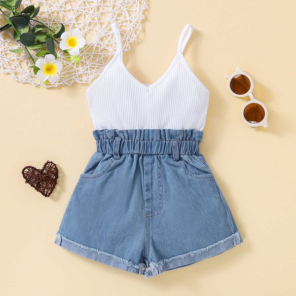 rompers citgeett summer kids baby girl sleeveless romper ribbed v-neck stitching denim bottom jumpsuit patchwork clothes l230314, Blue
rompers citgeett summer kids baby girl sleeveless romper ribbed v-neck stitching denim bottom jumpsuit patchwork clothes l230314, Blue