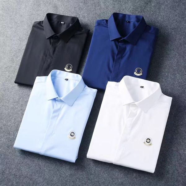 men's shirt designer brand spring and autumn new men's fashion elegant and elegant black and white blue green four color european, White;black
men's shirt designer brand spring and autumn new men's fashion elegant and elegant black and white blue green four color european, White;black