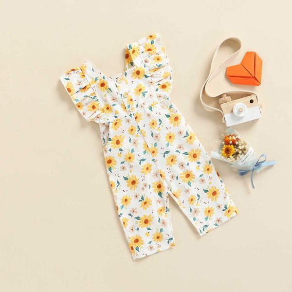 rompers citgeett summer infant baby girls romper flowers printed ruffle sleeve pants jumpsuit clothes l230314, Blue
rompers citgeett summer infant baby girls romper flowers printed ruffle sleeve pants jumpsuit clothes l230314, Blue