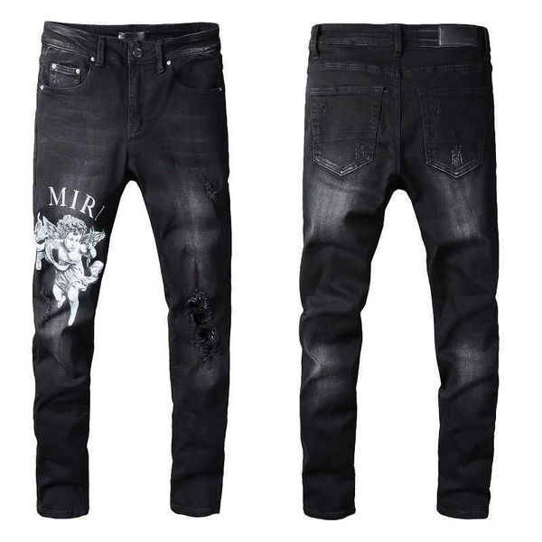 jeans mens am1r1 trousers pants mirri ripped fashion designer brand black high street letter angel pattern casual elastic youth tight h yuz2, Blue
jeans mens am1r1 trousers pants mirri ripped fashion designer brand black high street letter angel pattern casual elastic youth tight h yuz2, Blue