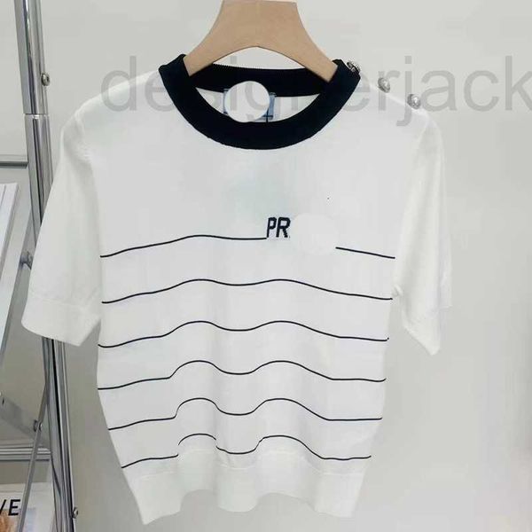 women's knits & tees designer knitted stripe white letter round neck short sleeve women's t-shirt slim fit versatile summer thin 2
women's knits & tees designer knitted stripe white letter round neck short sleeve women's t-shirt slim fit versatile summer thin 2