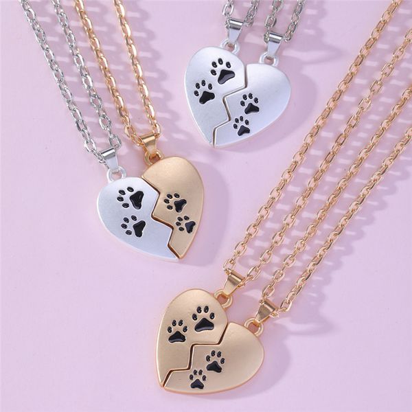 2pcs /set lovers dog paw heart woman necklace jewelry designer splicing mens necklace south american silver gold plated pendant man necklace
2pcs /set lovers dog paw heart woman necklace jewelry designer splicing mens necklace south american silver gold plated pendant man necklace