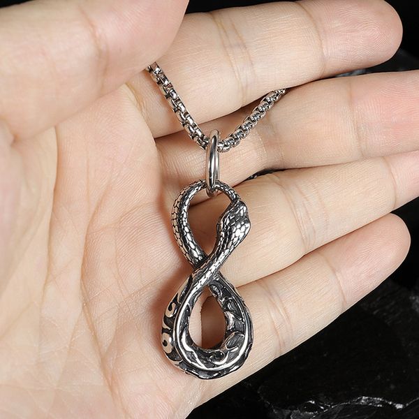 12pcs personality retro infinite snake necklace for men personality charm 8-shaped snake animal pendant jewelry, Silver
12pcs personality retro infinite snake necklace for men personality charm 8-shaped snake animal pendant jewelry, Silver
