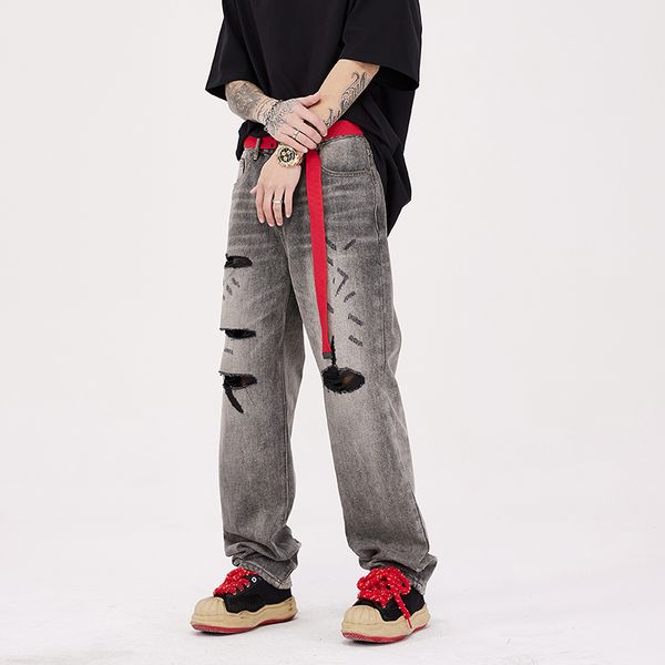 sashes hole solid cargo pants washed men's jeans straight casual streetwear oversized denim trousers, Black;brown
sashes hole solid cargo pants washed men's jeans straight casual streetwear oversized denim trousers, Black;brown