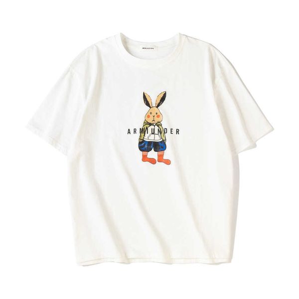 women cotton blouse cartoon rabbit printing short-sleeved t-shirt summer loose round neck aphj, White
women cotton blouse cartoon rabbit printing short-sleeved t-shirt summer loose round neck aphj, White