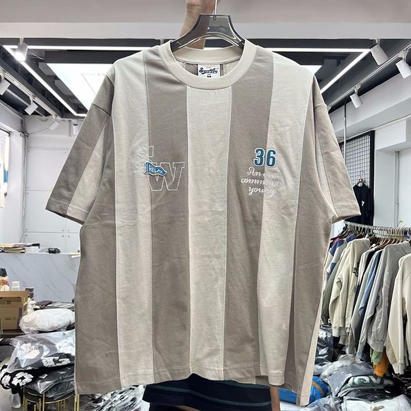 stripe patchwork t shirt men's plus tees women oversized tee t-shirts, Black;brown
stripe patchwork t shirt men's plus tees women oversized tee t-shirts, Black;brown