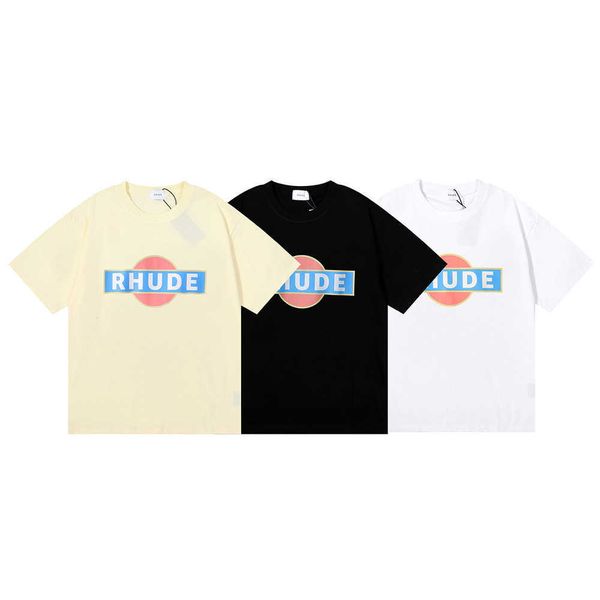 351d men's and women's high street t shirt fashion brand rhude oversized summer niche printed weight double yarn cotton loose casu, White
351d men's and women's high street t shirt fashion brand rhude oversized summer niche printed weight double yarn cotton loose casu, White