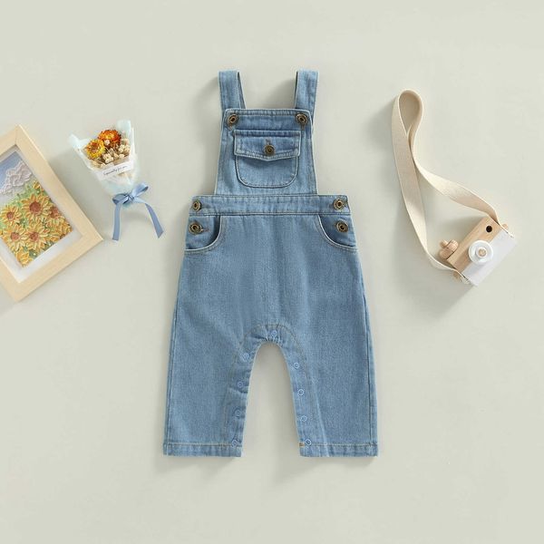 rompers citgeett summer infant baby girls denim overalls sleeveless button long pants pockets casual clothes l230314, Blue
rompers citgeett summer infant baby girls denim overalls sleeveless button long pants pockets casual clothes l230314, Blue