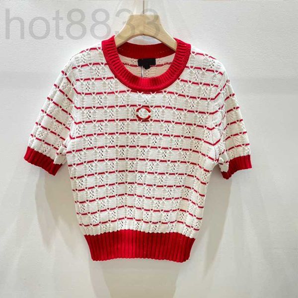 women's knits & tees designer spring summer new color contrast red white striped knitted vest hook flower hollow-out wool round-neck sw
women's knits & tees designer spring summer new color contrast red white striped knitted vest hook flower hollow-out wool round-neck sw
