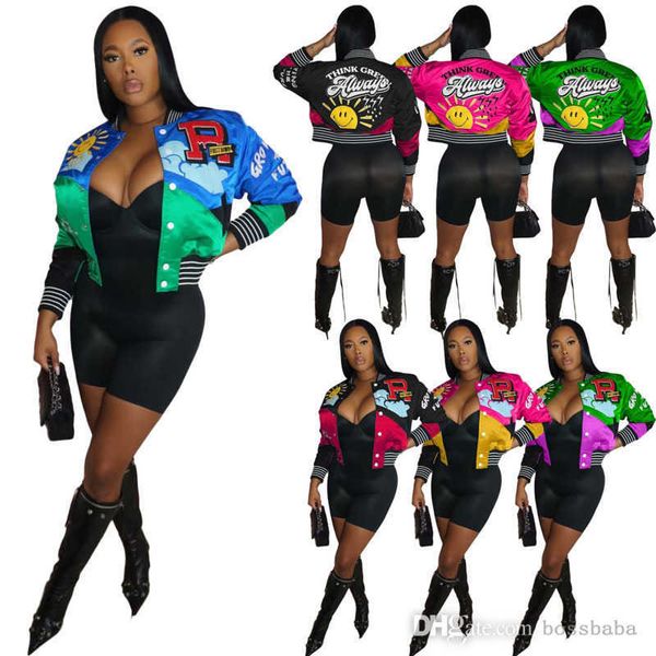 women jackets designer 2023 new orientation letters pattern printing fashionable ladies baseball jacket coats 6 colours, Black;brown
women jackets designer 2023 new orientation letters pattern printing fashionable ladies baseball jacket coats 6 colours, Black;brown