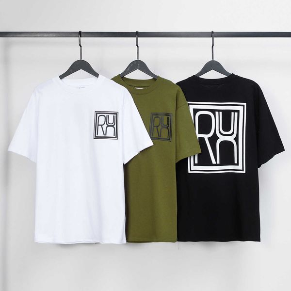 56jw men's and women's high street t shirt fashion brand rhude oversized micro label picture printing short sleeve for lovers loos, White
56jw men's and women's high street t shirt fashion brand rhude oversized micro label picture printing short sleeve for lovers loos, White