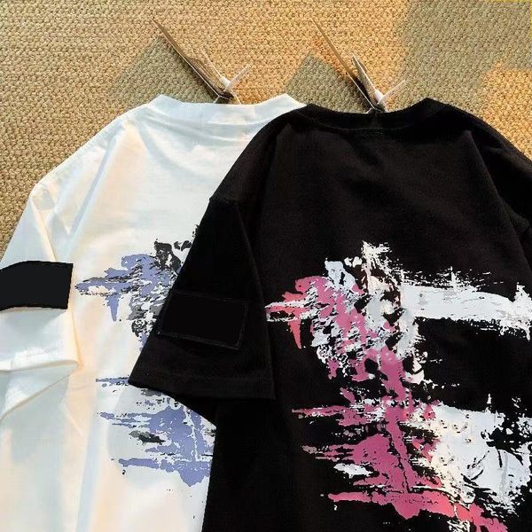tees brand men's luxury design toney t-shirts quality control 260g cotton water dye printing shirts loose embroidered couple tees, White;black
tees brand men's luxury design toney t-shirts quality control 260g cotton water dye printing shirts loose embroidered couple tees, White;black