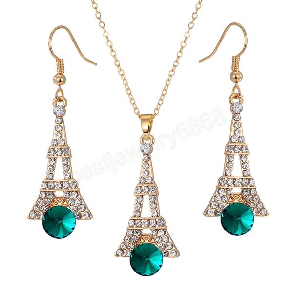 red green crystal earrings necklace for women gold color tower pendant chains fashion jewelry set accessories gifts, Silver
red green crystal earrings necklace for women gold color tower pendant chains fashion jewelry set accessories gifts, Silver